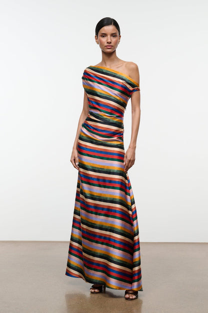 STAUD Clothing|Dresses|New In Phare Silk Maxi Dress Artist Stripe