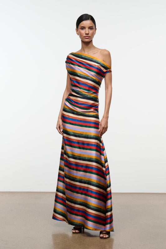 STAUD Clothing|Dresses|New In Phare Silk Maxi Dress Artist Stripe