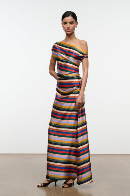 STAUD Clothing|Dresses|New In Phare Silk Maxi Dress Artist Stripe