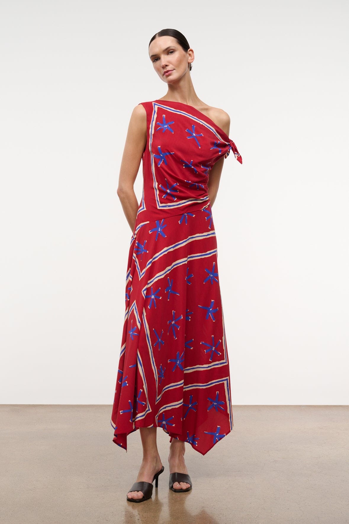STAUD Clothing|Dresses|New In Portia Dress Painted Foulard