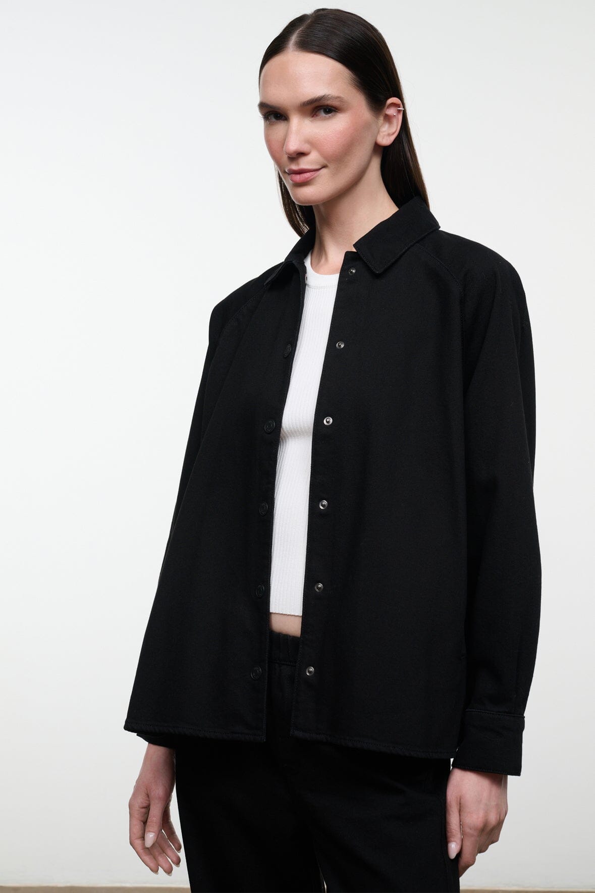 STAUD Clothing|New In Myles Shirt Jacket Black