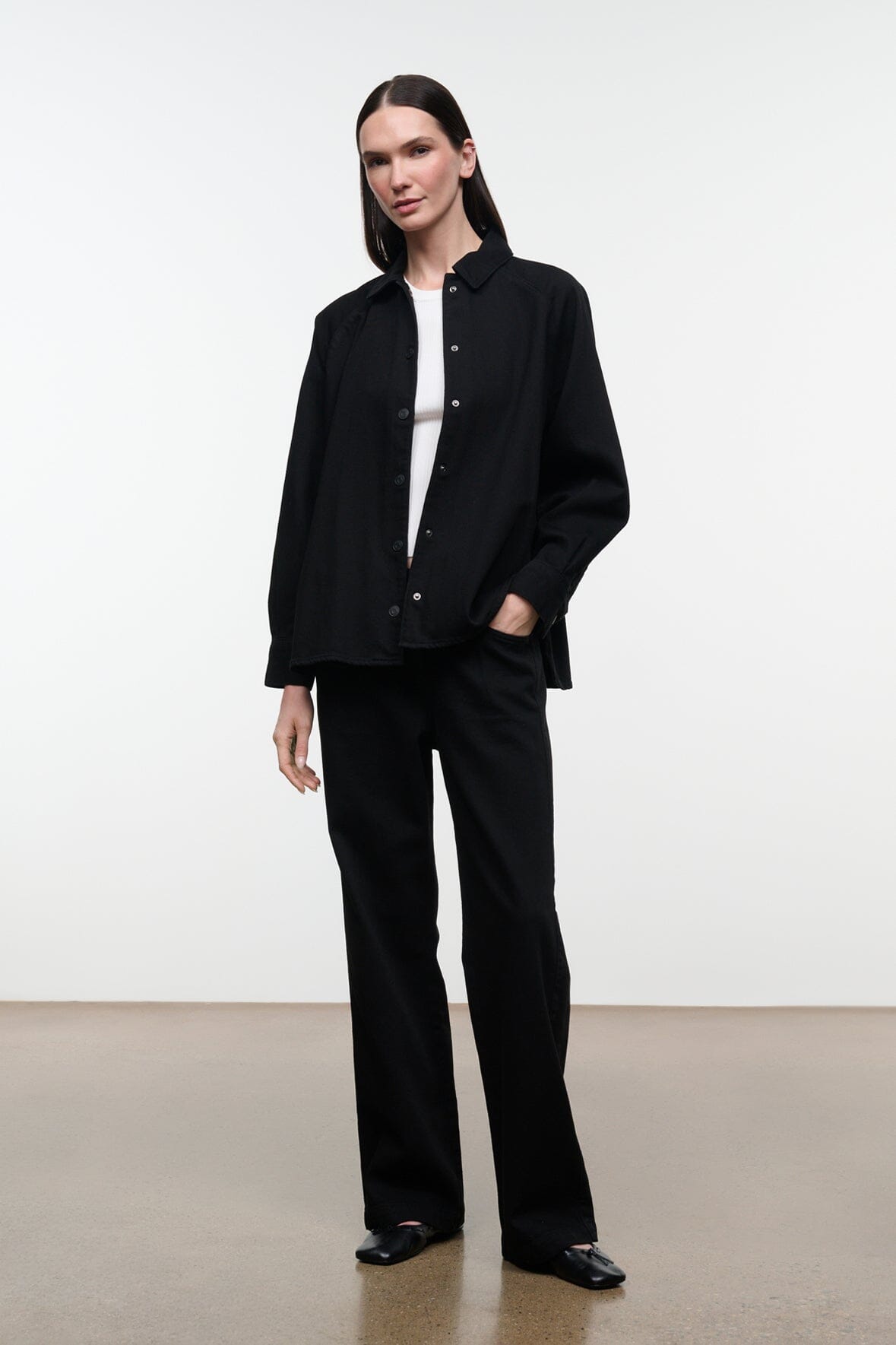 STAUD Clothing|New In Myles Shirt Jacket Black