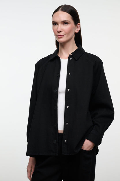 STAUD Clothing|New In Myles Shirt Jacket Black