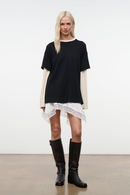 STAUD Clothing William Tee Black/Ecru