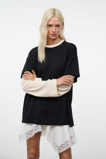 STAUD Clothing William Tee Black/Ecru