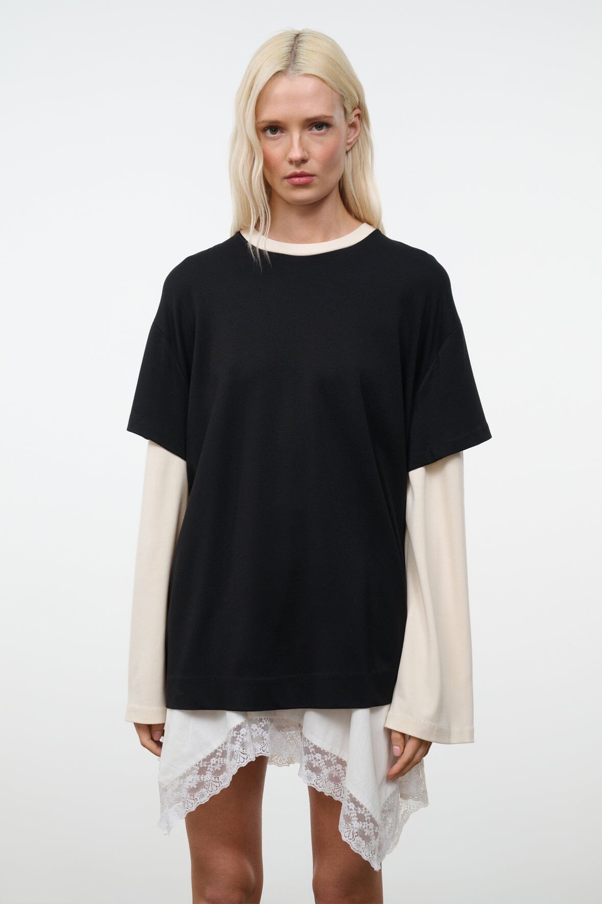 STAUD Clothing William Tee Black/Ecru