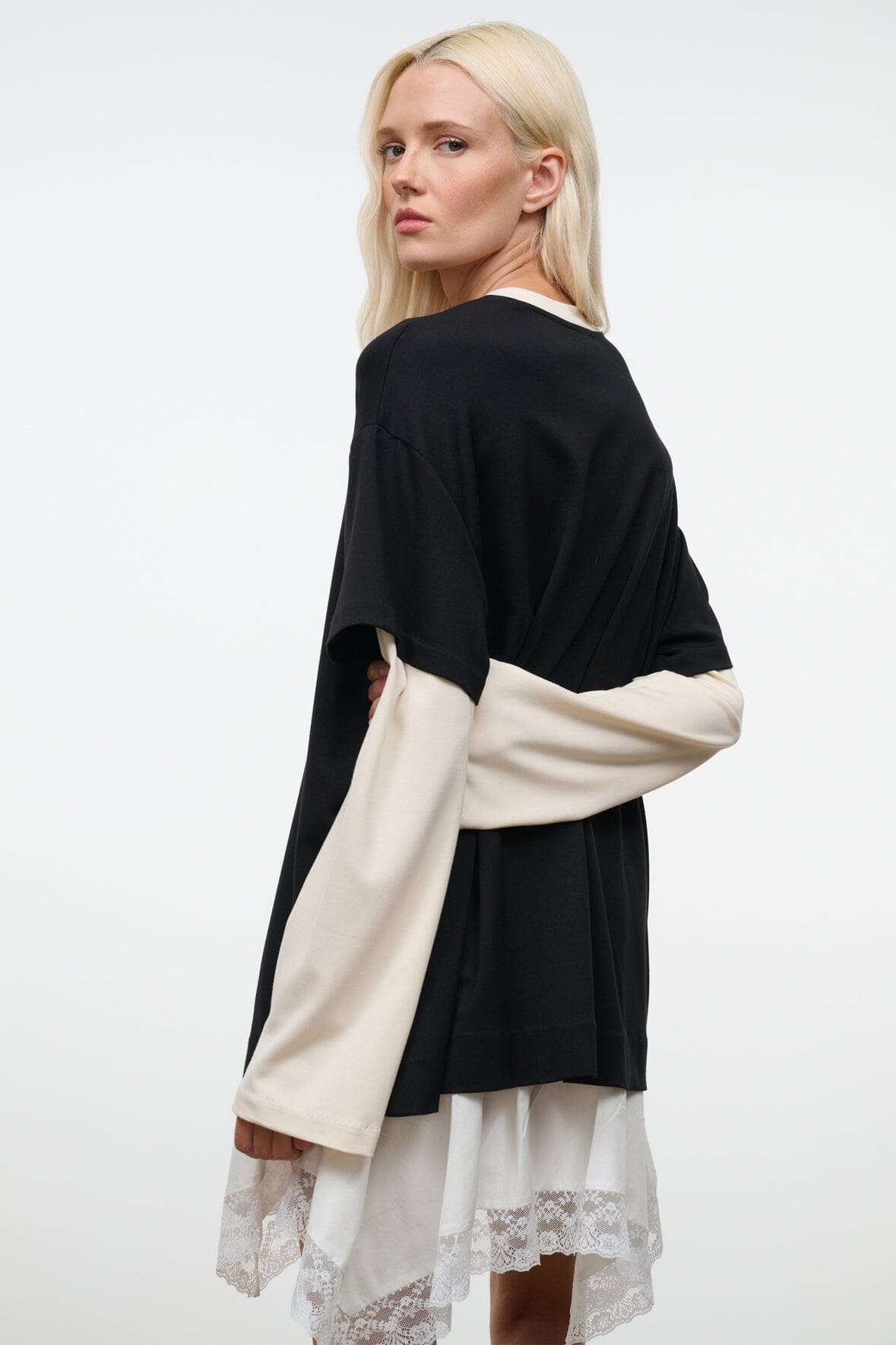 STAUD Clothing William Tee Black/Ecru
