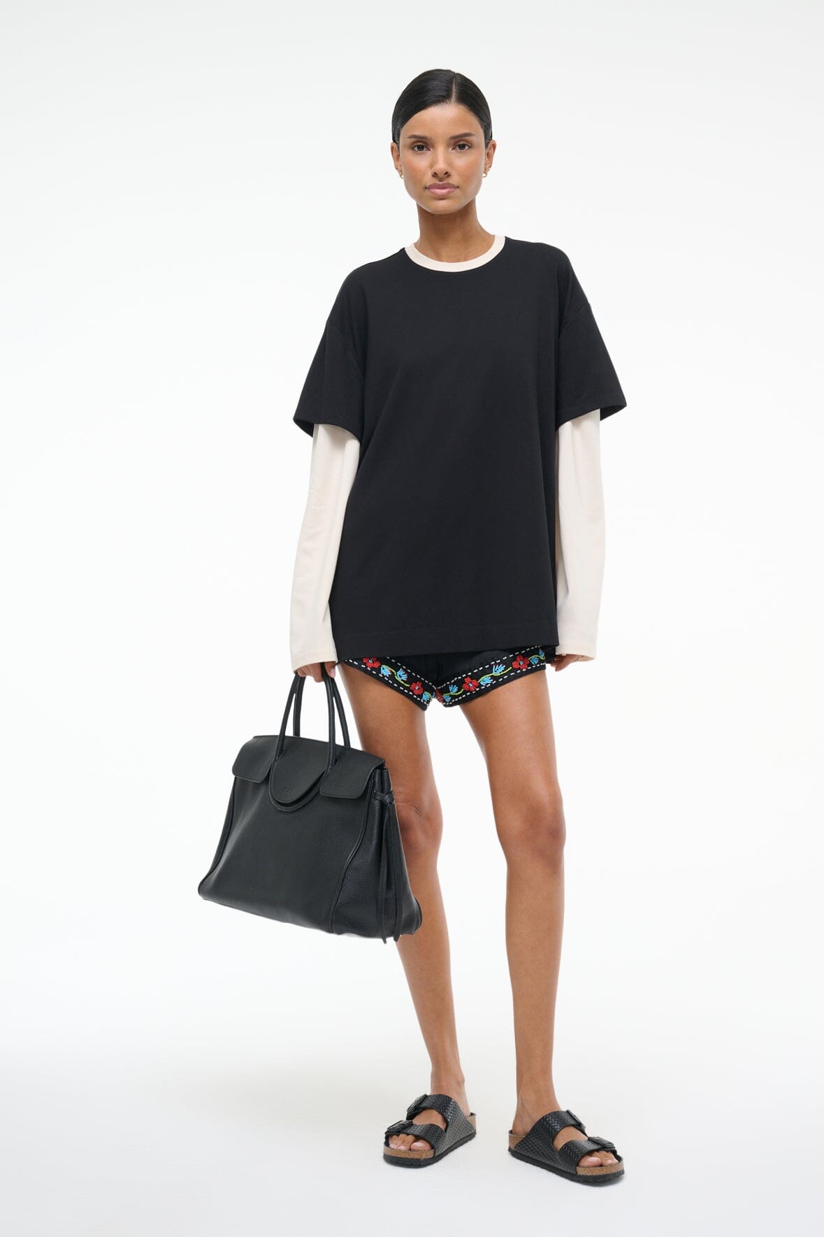 STAUD Clothing William Tee Black/Ecru