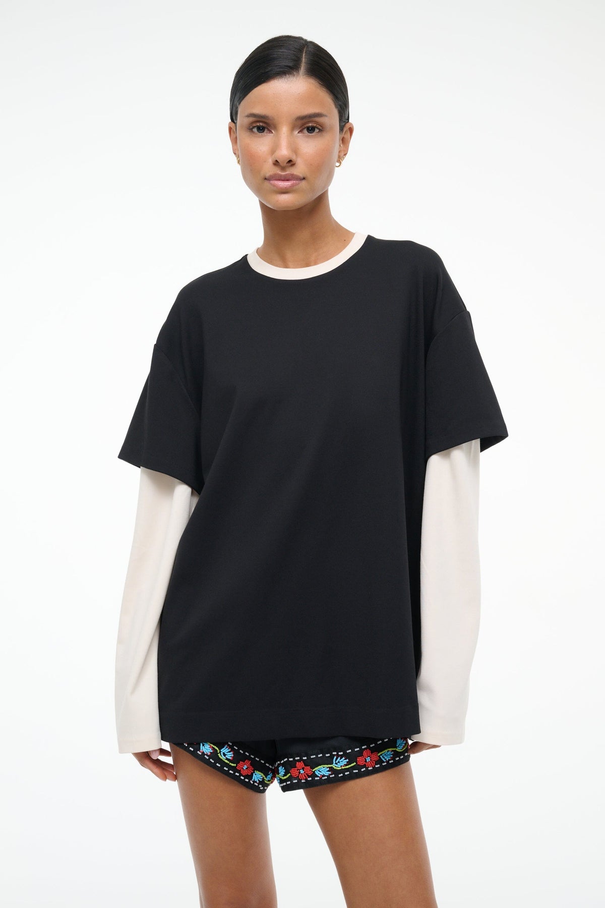 STAUD Clothing William Tee Black/Ecru