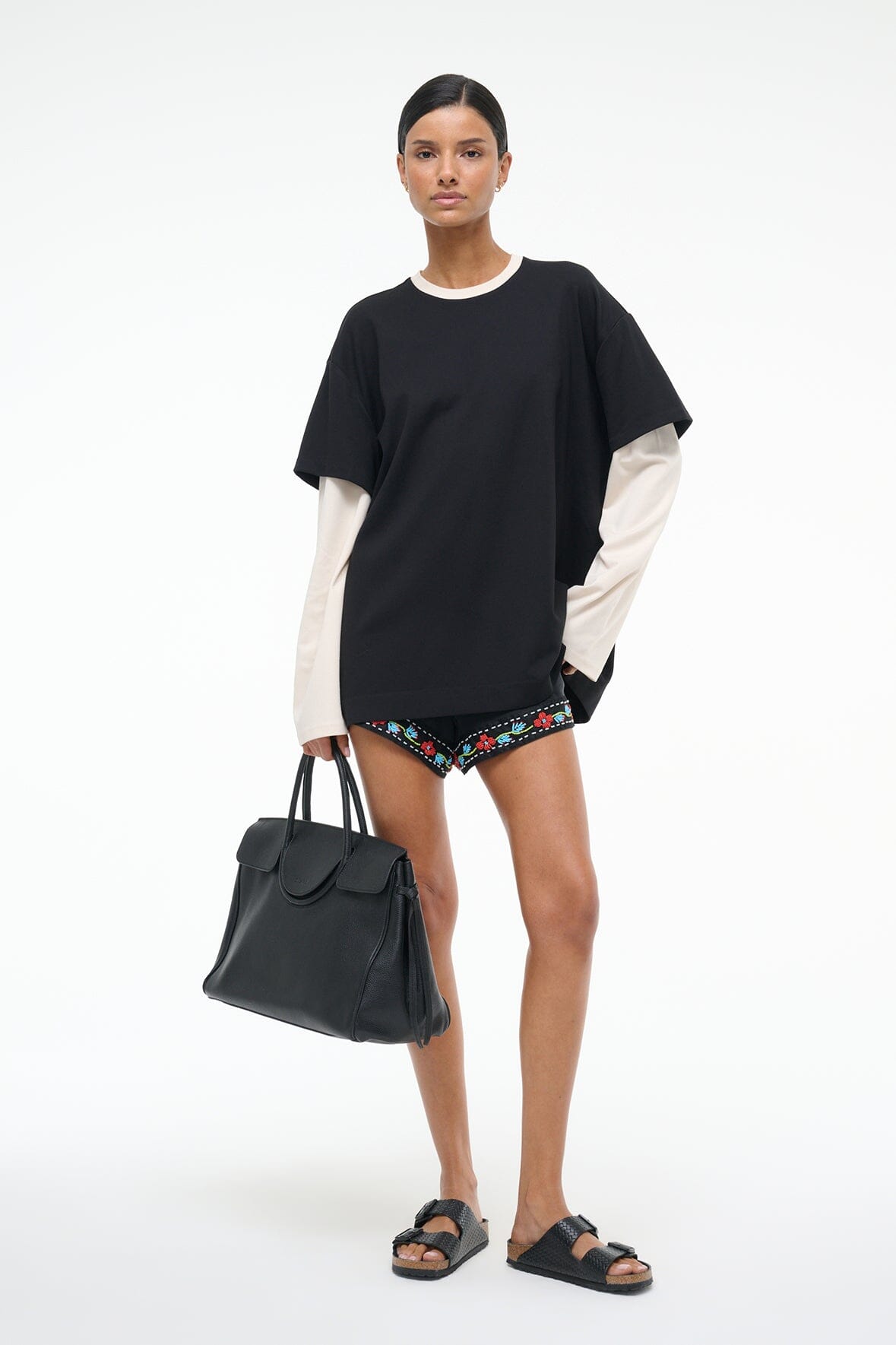 STAUD Clothing William Tee Black/Ecru