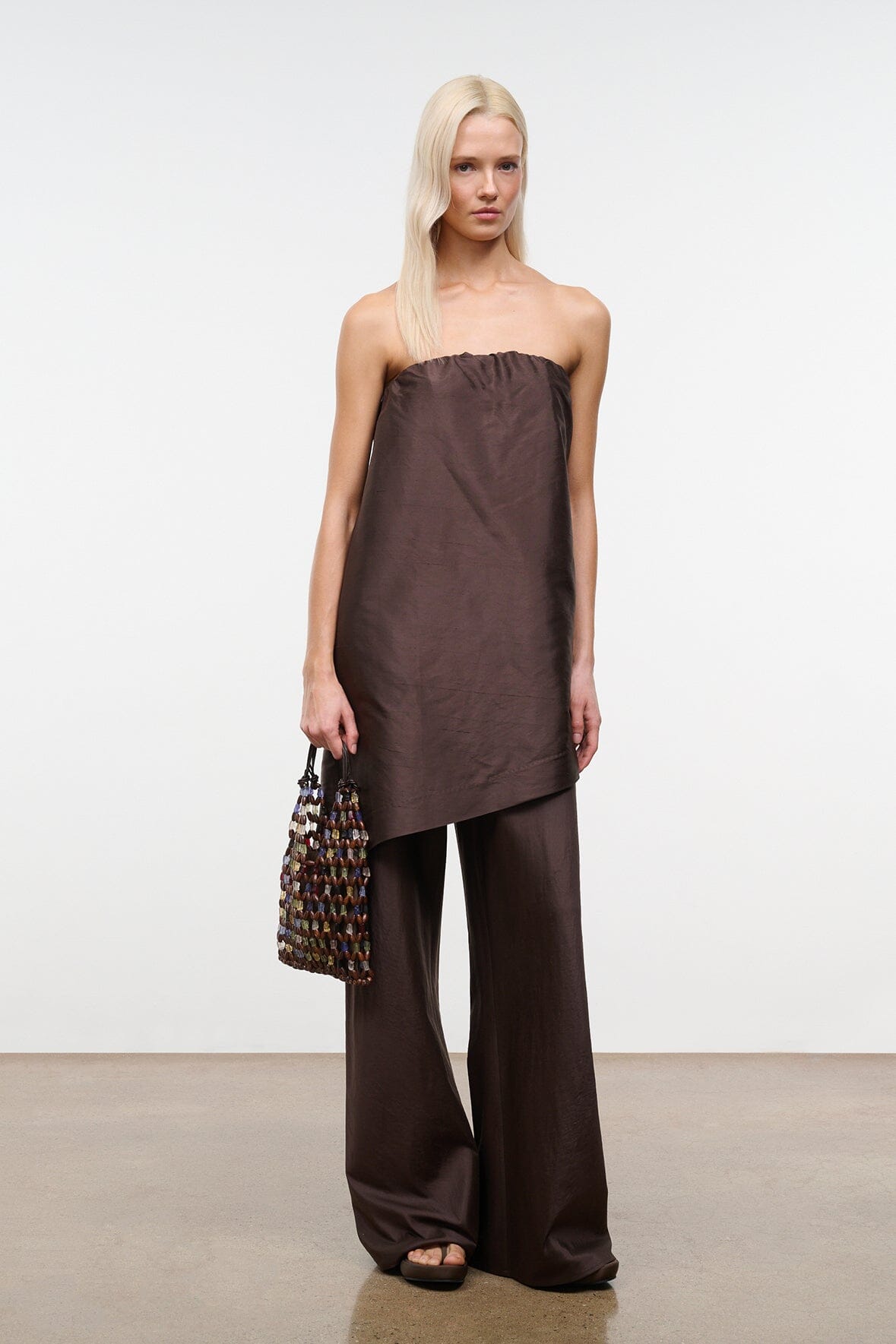 STAUD Clothing|Dresses Georgia Silk Convertible Top Earth