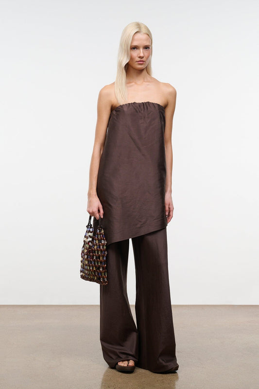 STAUD Clothing|Dresses Georgia Silk Convertible Top Earth