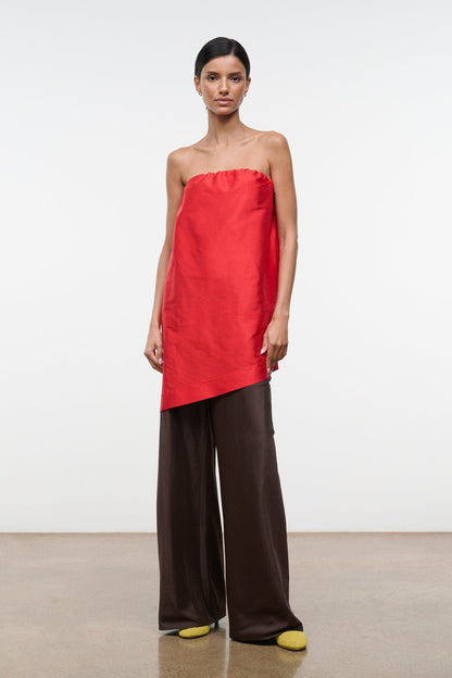 STAUD Clothing|Dresses Georgia Silk Convertible Top Red Rose