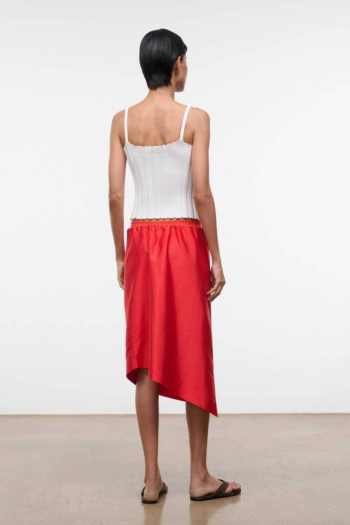 STAUD Clothing|Dresses Georgia Silk Convertible Top Red Rose