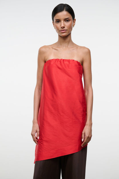 STAUD Clothing|Dresses Georgia Silk Convertible Top Red Rose