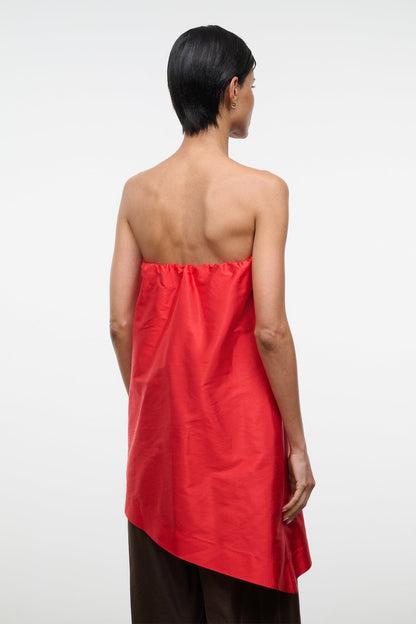 STAUD Clothing|Dresses Georgia Silk Convertible Top Red Rose