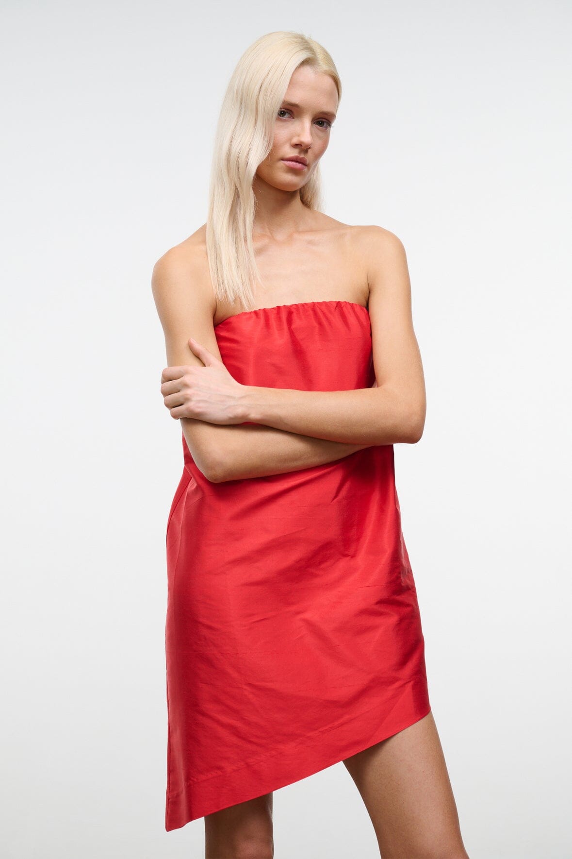STAUD Clothing|Dresses Georgia Silk Convertible Top Red Rose