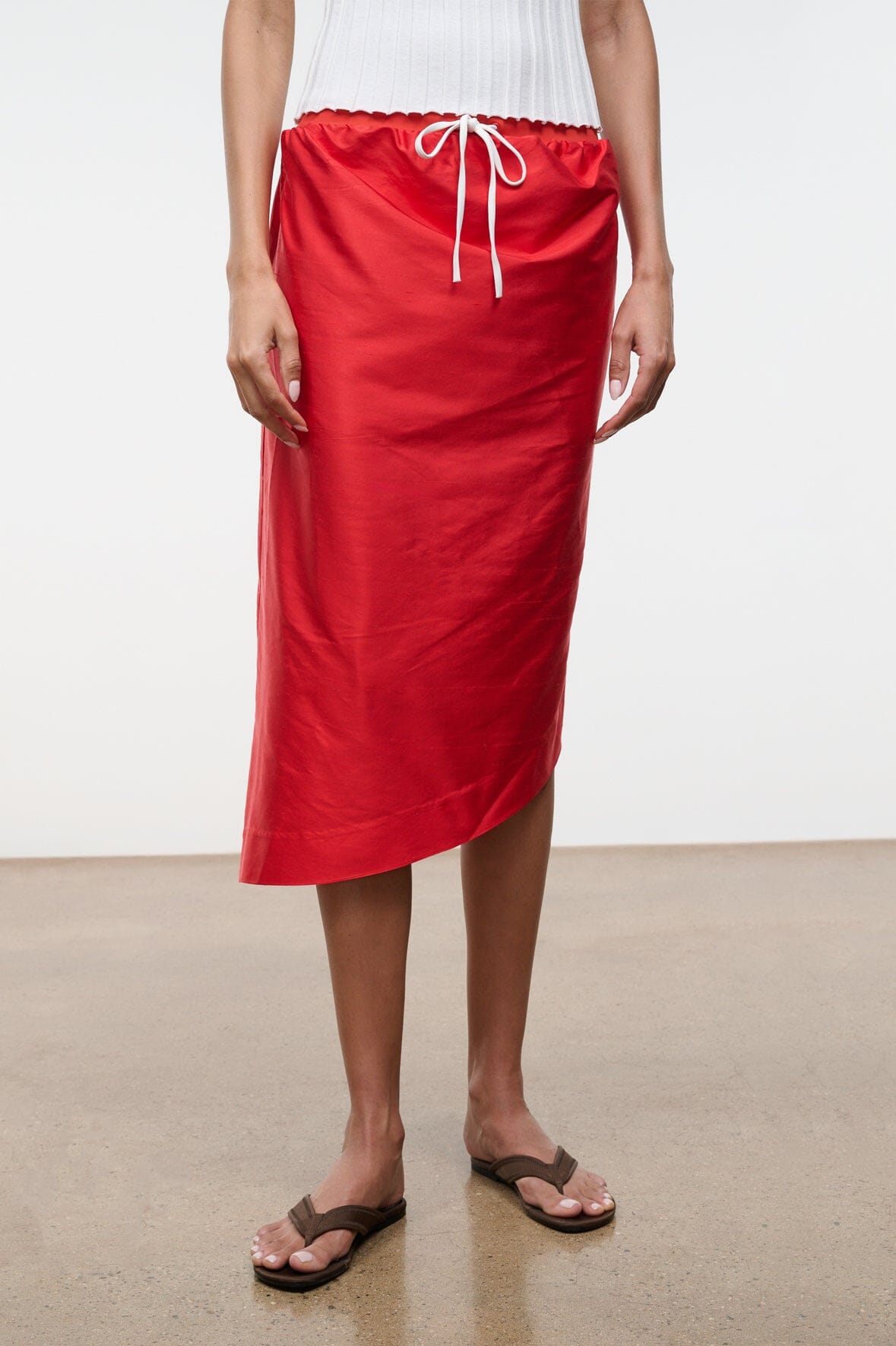STAUD Clothing|Dresses Georgia Silk Convertible Top Red Rose