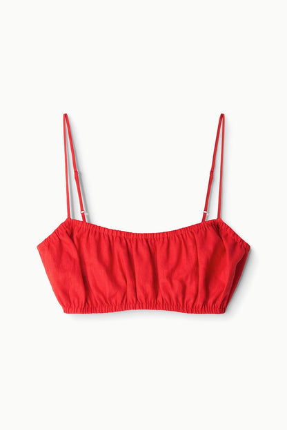 STAUD Clothing|New In Fiore Linen Top Tomato