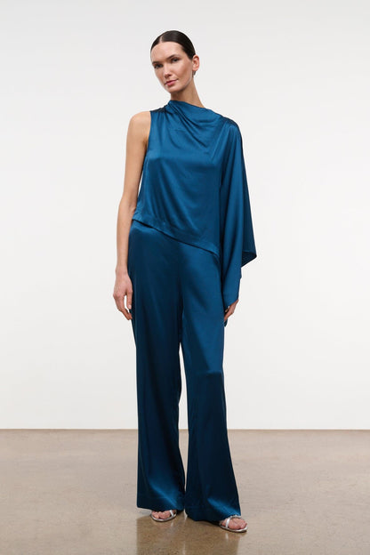 STAUD Clothing|New In Stroll Silk Pant Harbor