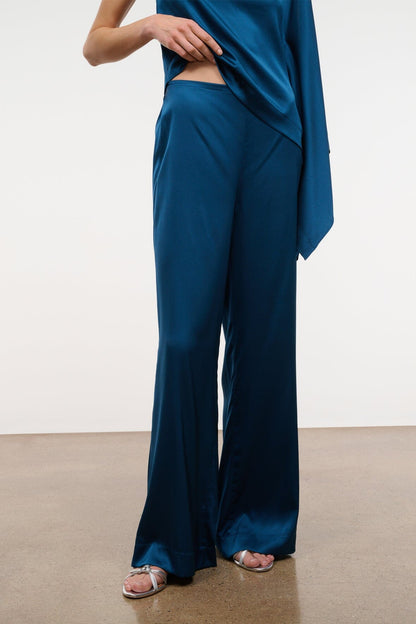 STAUD Clothing|New In Stroll Silk Pant Harbor