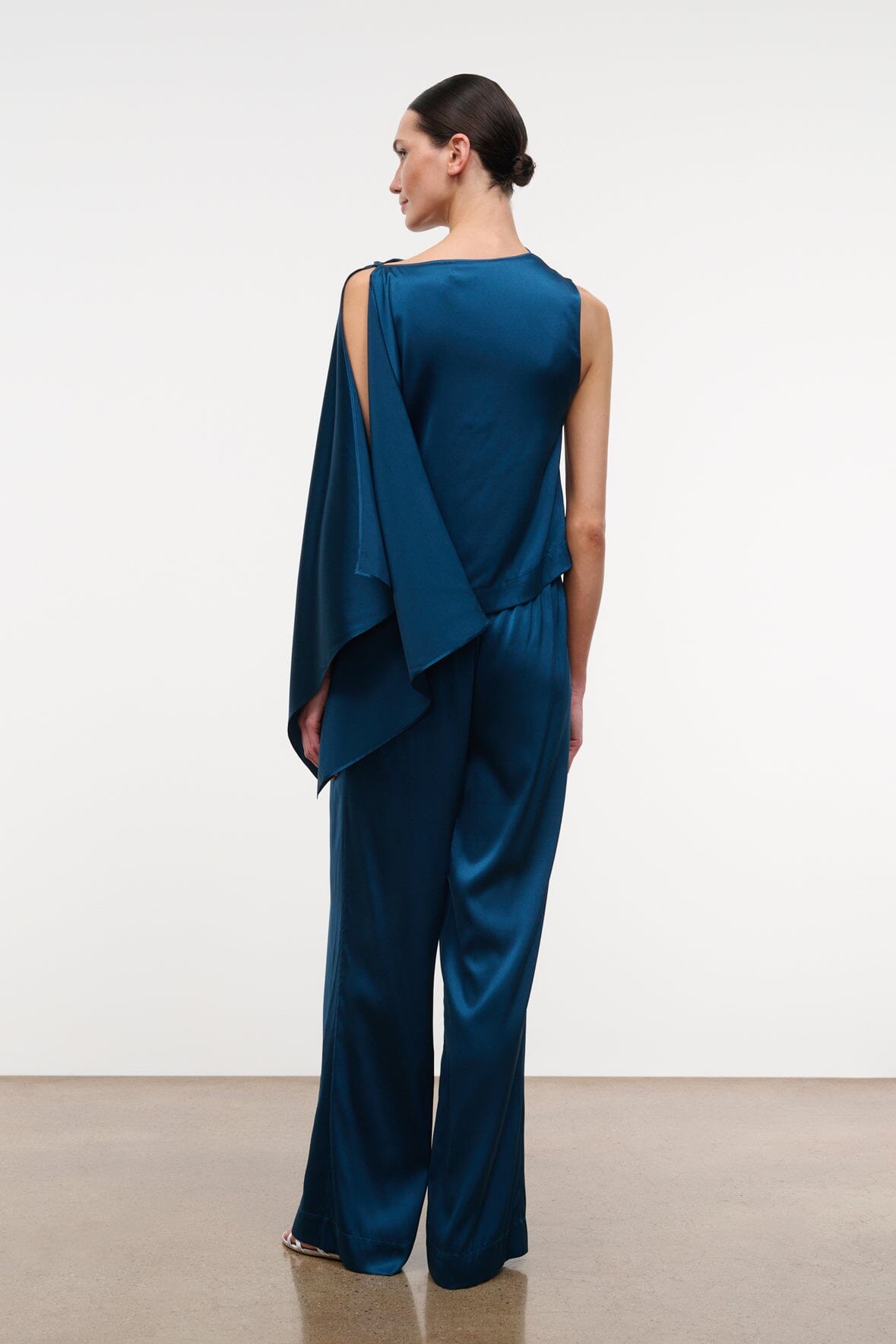 STAUD Clothing|New In Stroll Silk Pant Harbor