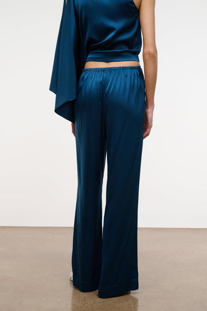 STAUD Clothing|New In Stroll Silk Pant Harbor
