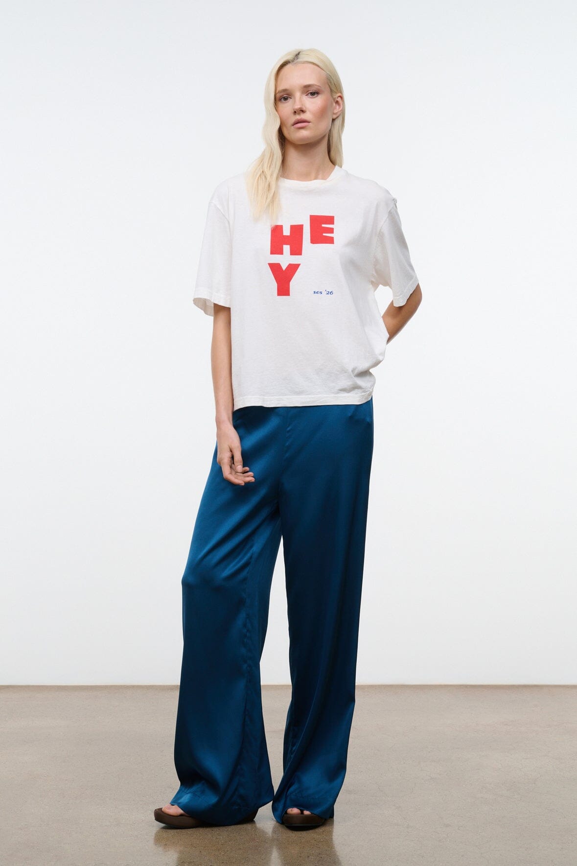 STAUD Clothing|New In Stroll Silk Pant Harbor
