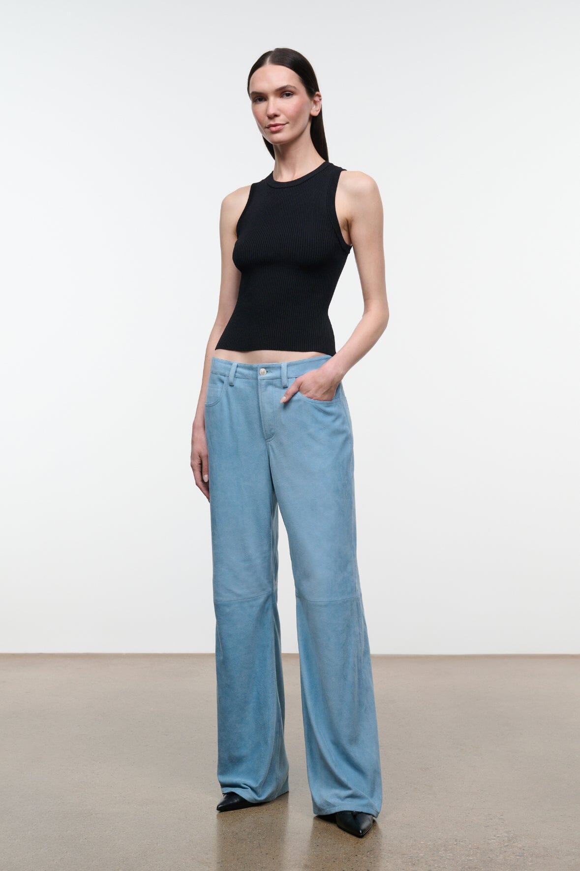 STAUD Clothing|New In Gus Suede Pant Sky