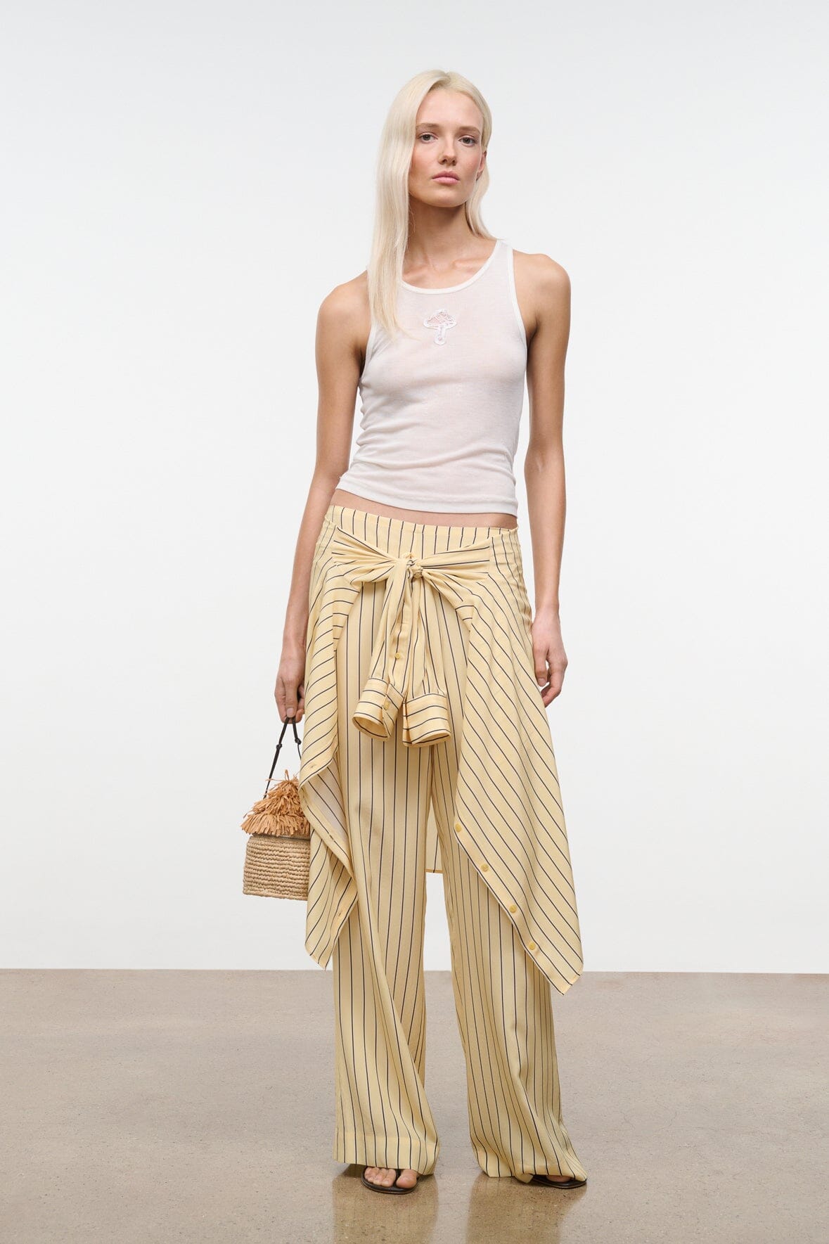 STAUD Clothing Stroll Silk Pant Monday Stripe
