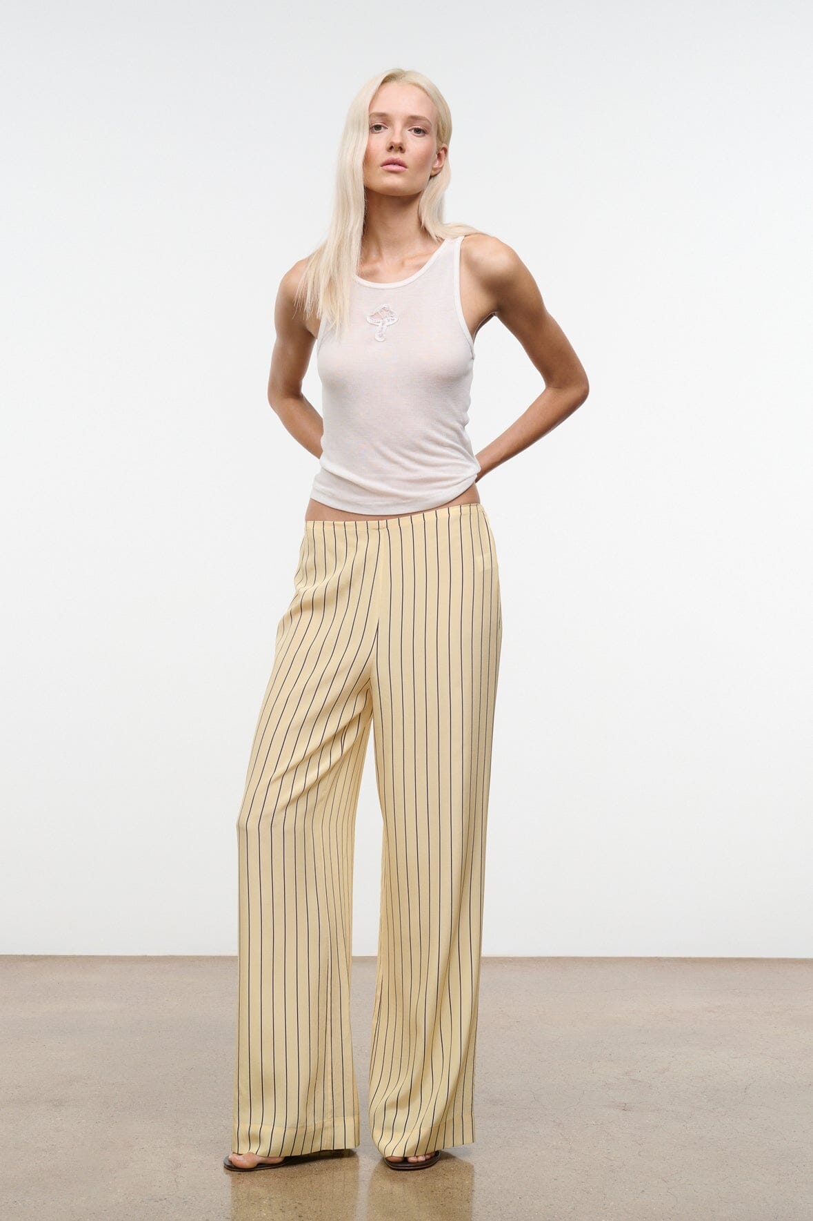 STAUD Clothing Stroll Silk Pant Monday Stripe