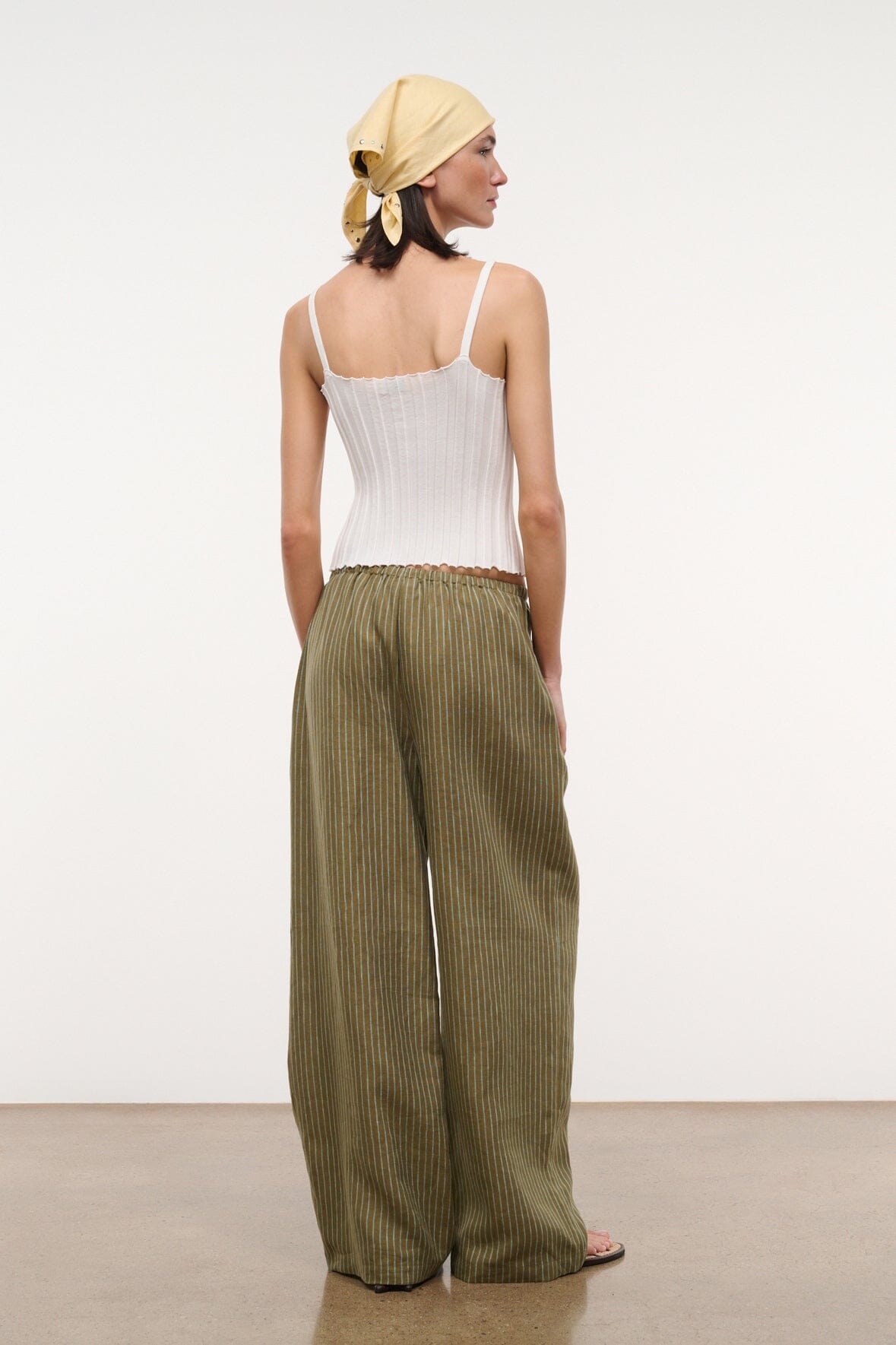 STAUD Clothing Mateo Linen Pant Porto Stripe