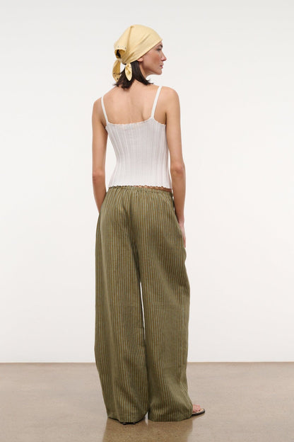 STAUD Clothing Mateo Linen Pant Porto Stripe