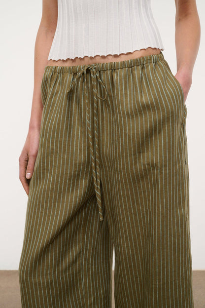 STAUD Clothing Mateo Linen Pant Porto Stripe