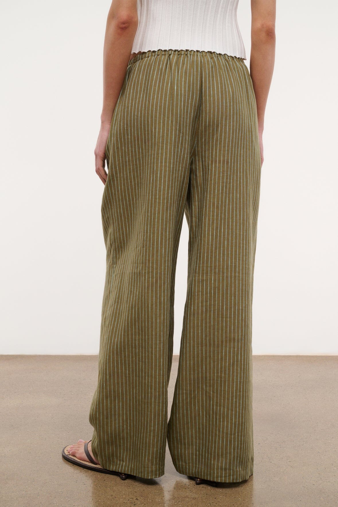 STAUD Clothing Mateo Linen Pant Porto Stripe