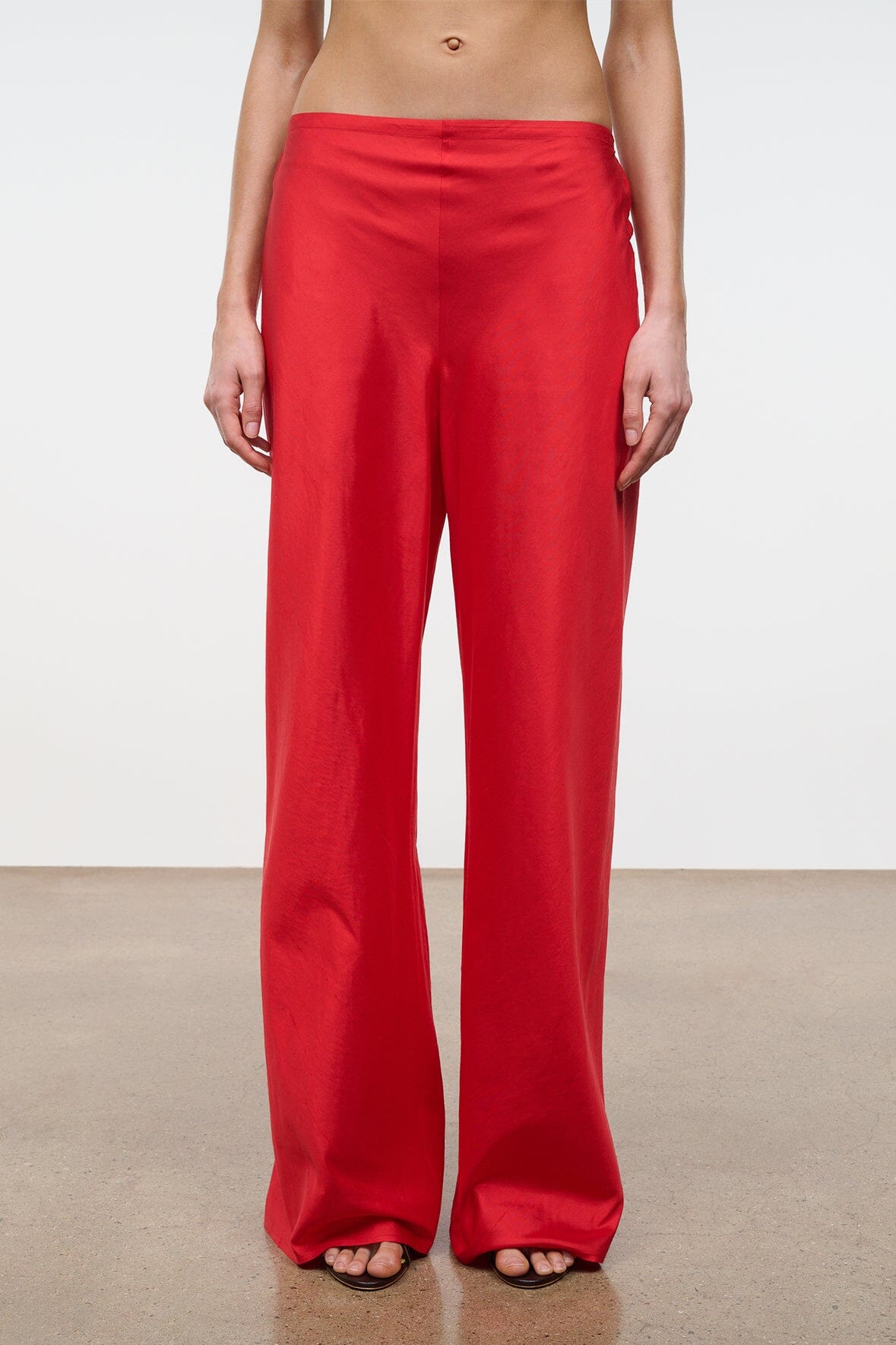STAUD Clothing Stroll Silk Pant Red Rose