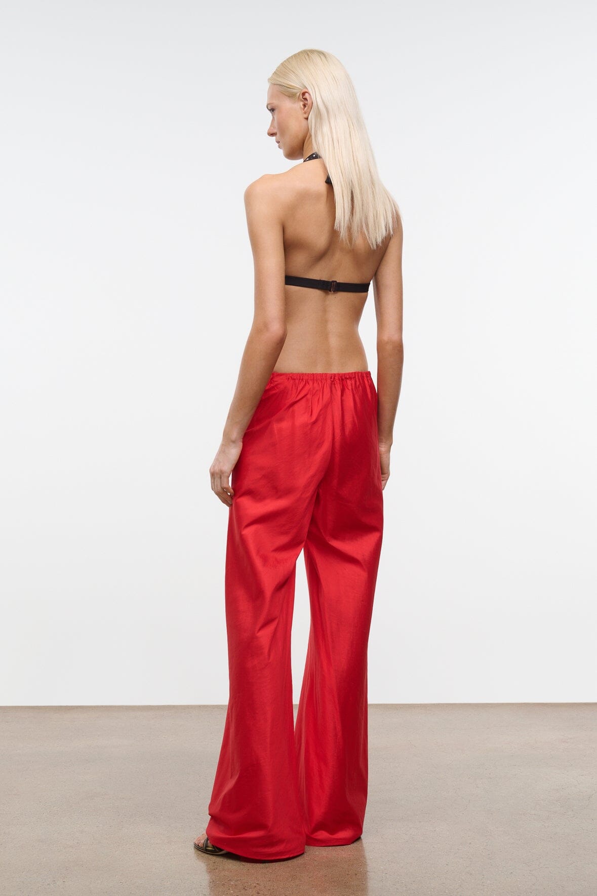 STAUD Clothing Stroll Silk Pant Red Rose
