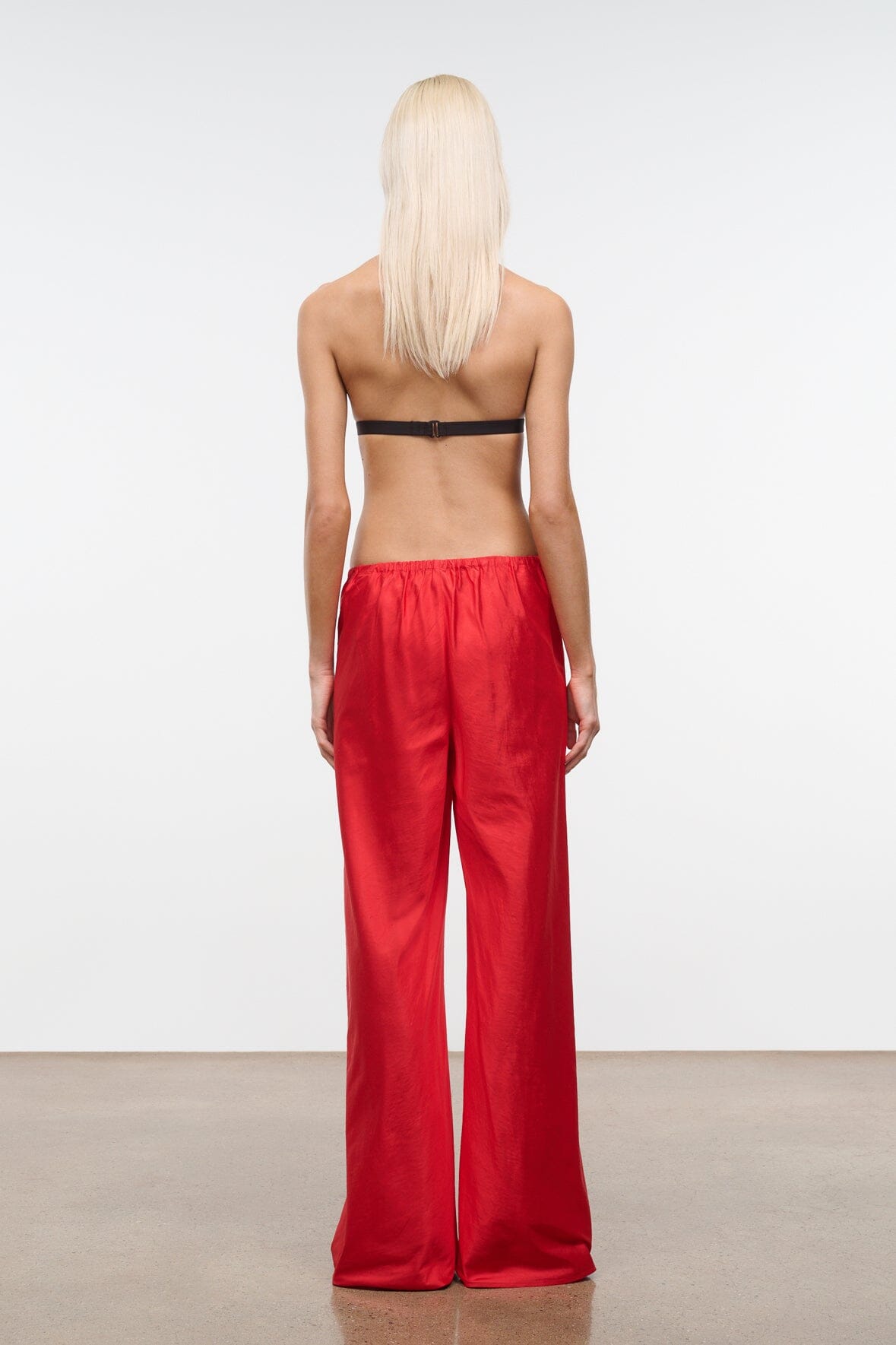 STAUD Clothing Stroll Silk Pant Red Rose