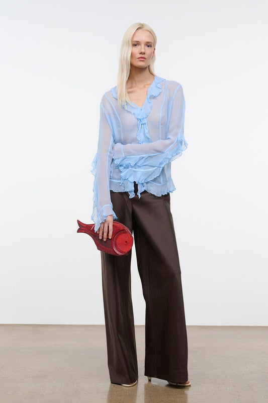 STAUD Clothing Stroll Silk Pant Earth