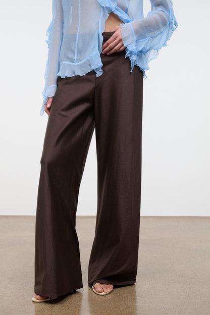 STAUD Clothing Stroll Silk Pant Earth