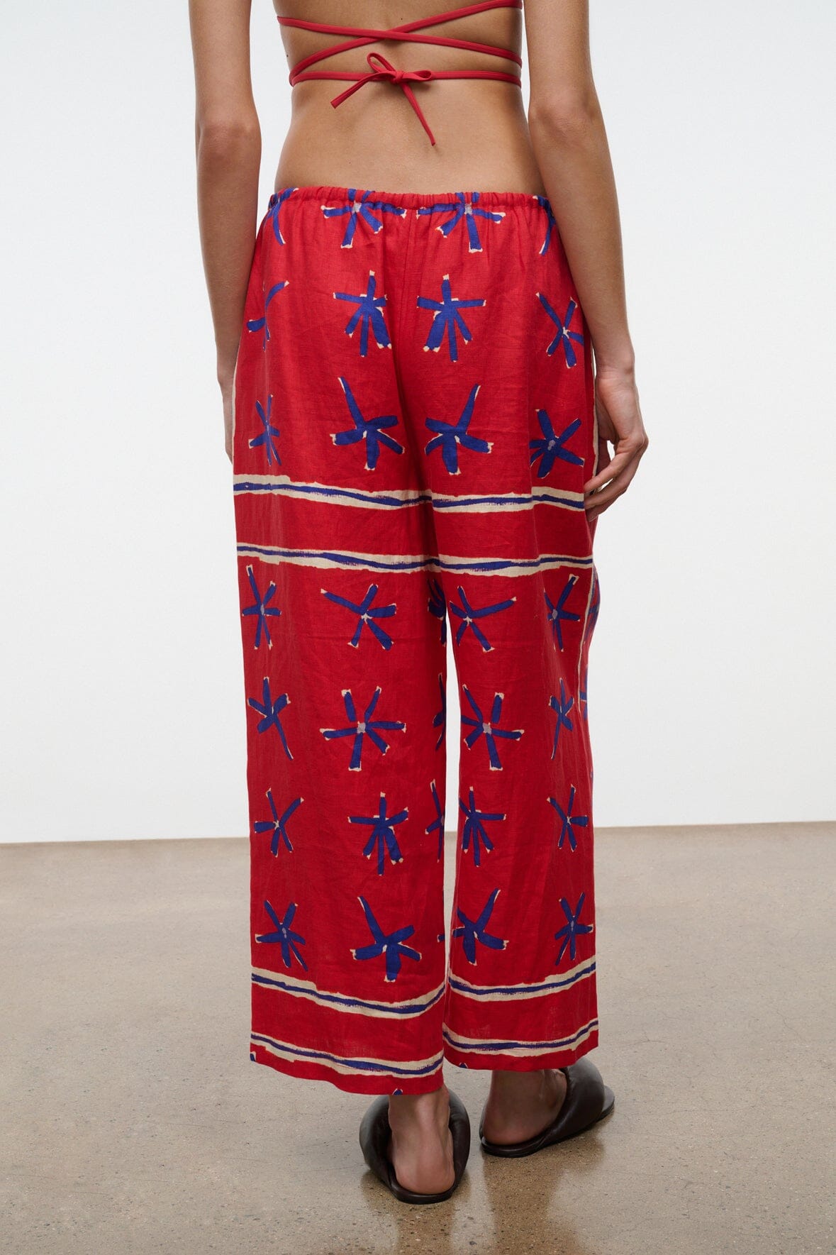 STAUD Clothing|New In Mateo Linen Cropped Pant Painted Foulard