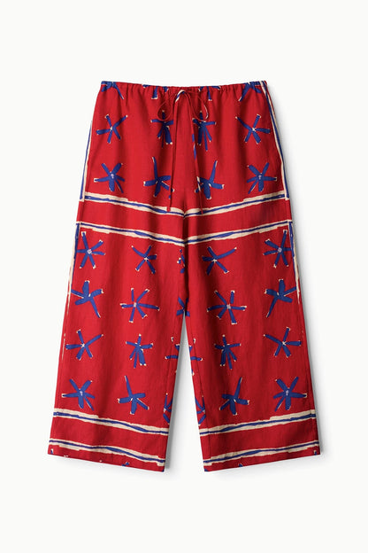 STAUD Clothing|New In Mateo Linen Cropped Pant Painted Foulard