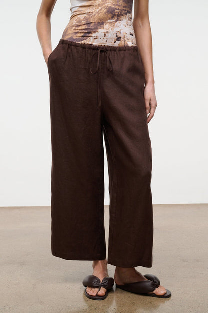 STAUD Clothing|New In Mateo Linen Cropped Pant Root