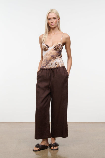 STAUD Clothing|New In Mateo Linen Cropped Pant Root