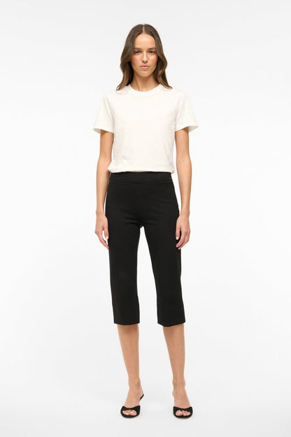 STAUD Clothing Leone Pant Black - Cropped Black Fitted Pants