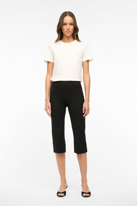 STAUD Clothing Leone Pant Black - Cropped Black Fitted Pants
