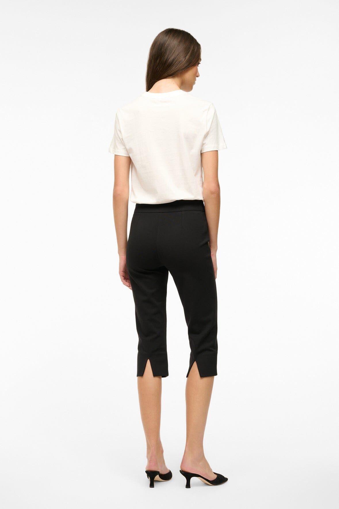 STAUD Clothing Leone Pant Black - Cropped Black Fitted Pants
