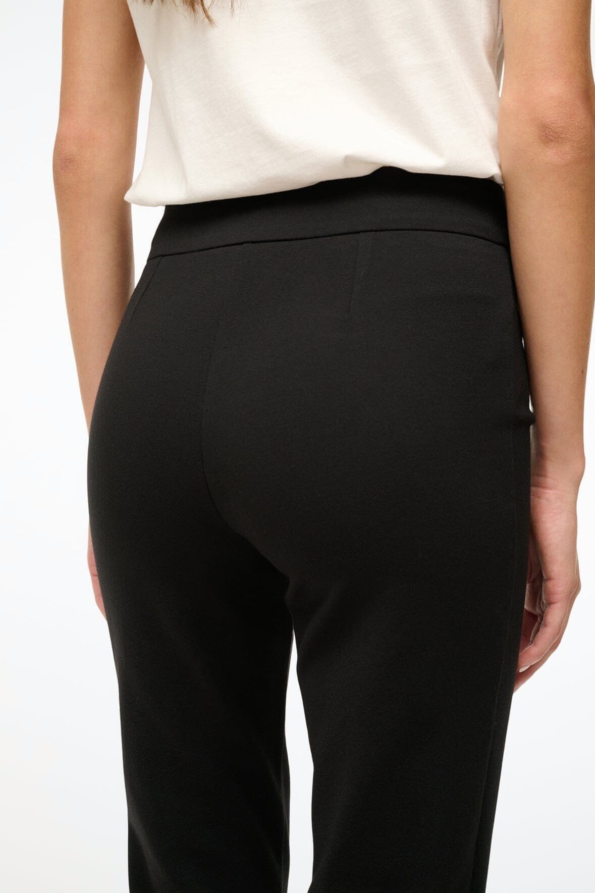 STAUD Clothing Leone Pant Black - Cropped Black Fitted Pants