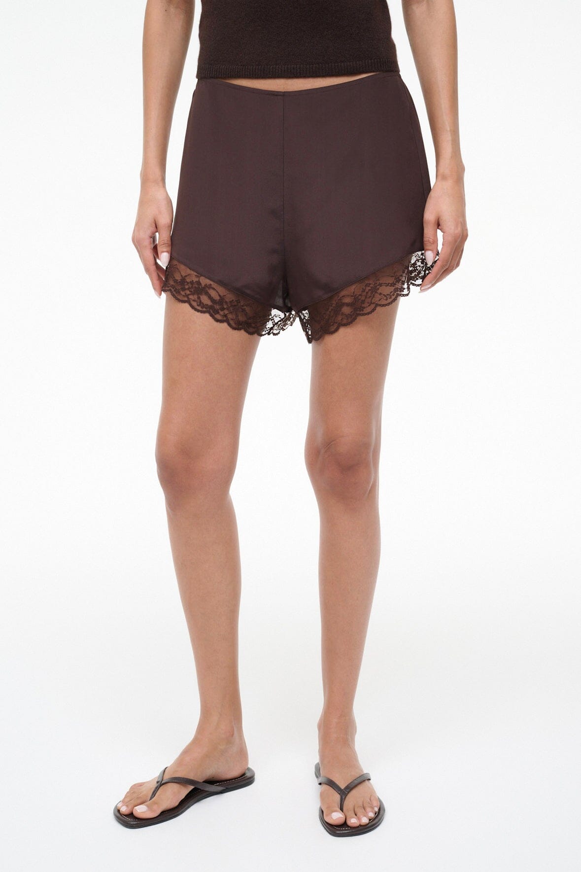STAUD Clothing Von Silk Short Earth