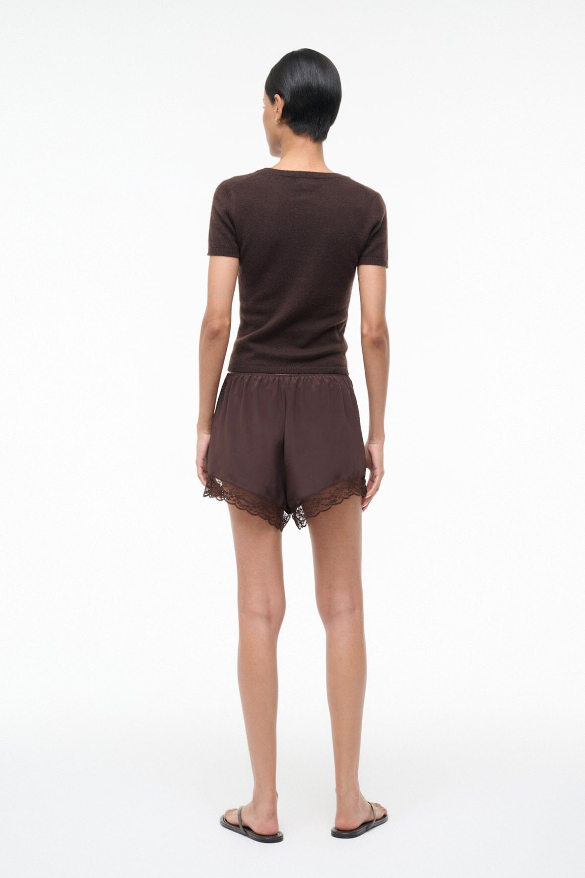 STAUD Clothing Von Silk Short Earth